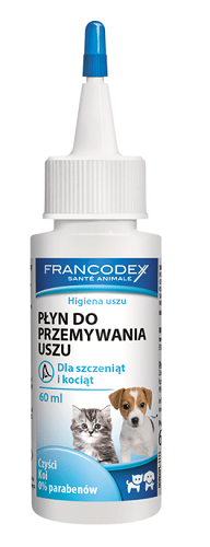 francodex plyn do uszu dla szczeniat i kociat 60ml 1